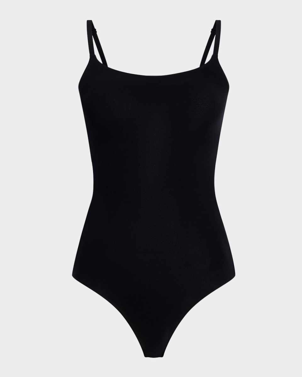 Ballet Scoop-Neck Microfiber Thong Bodysuit